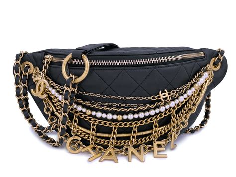 chanel fanny pack with chains.